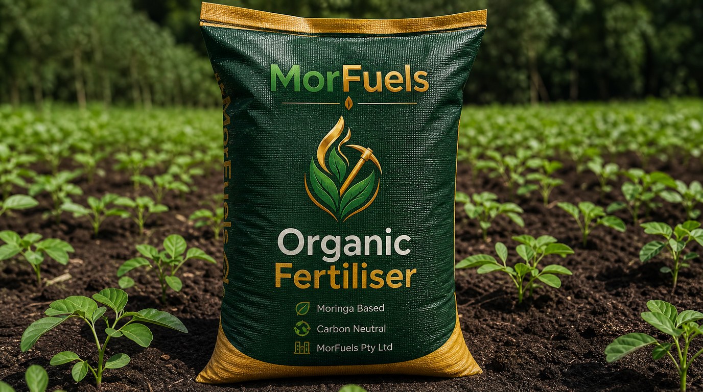 MorFuels Organic Fertiliser 20kg bag in garden setting