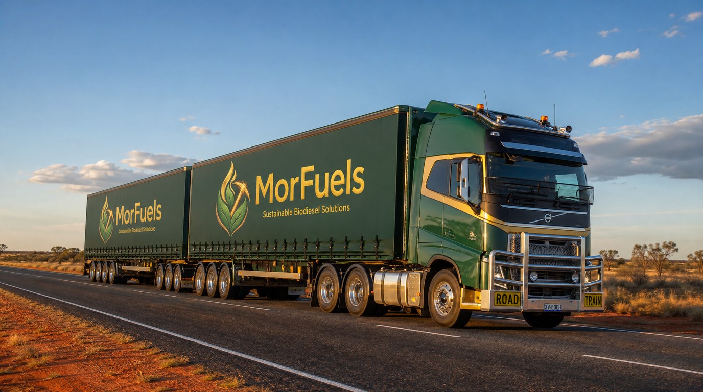 MorFuels branded semi-trailer for long-haul logistics